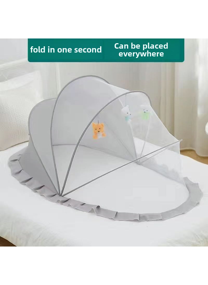 Foldable Baby Mosquito Net Canopy Upgraded Shade Grey