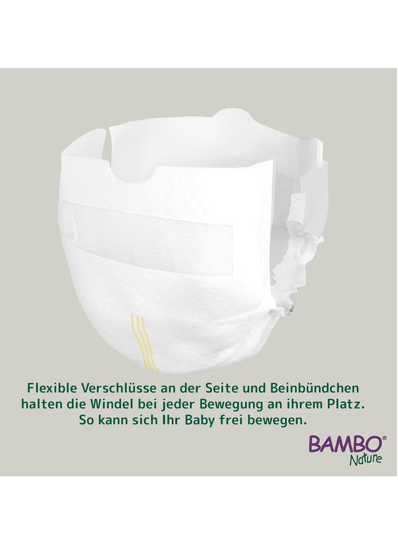 Bambo Nature Premium Eco Nappies, Eco-Labelled Sustainable Nappies, Enhanced Leakage Protection, Secure & Comfortable Baby Nappies, Secure & Comfortable - Size 3 (1 X Pack Of 28)