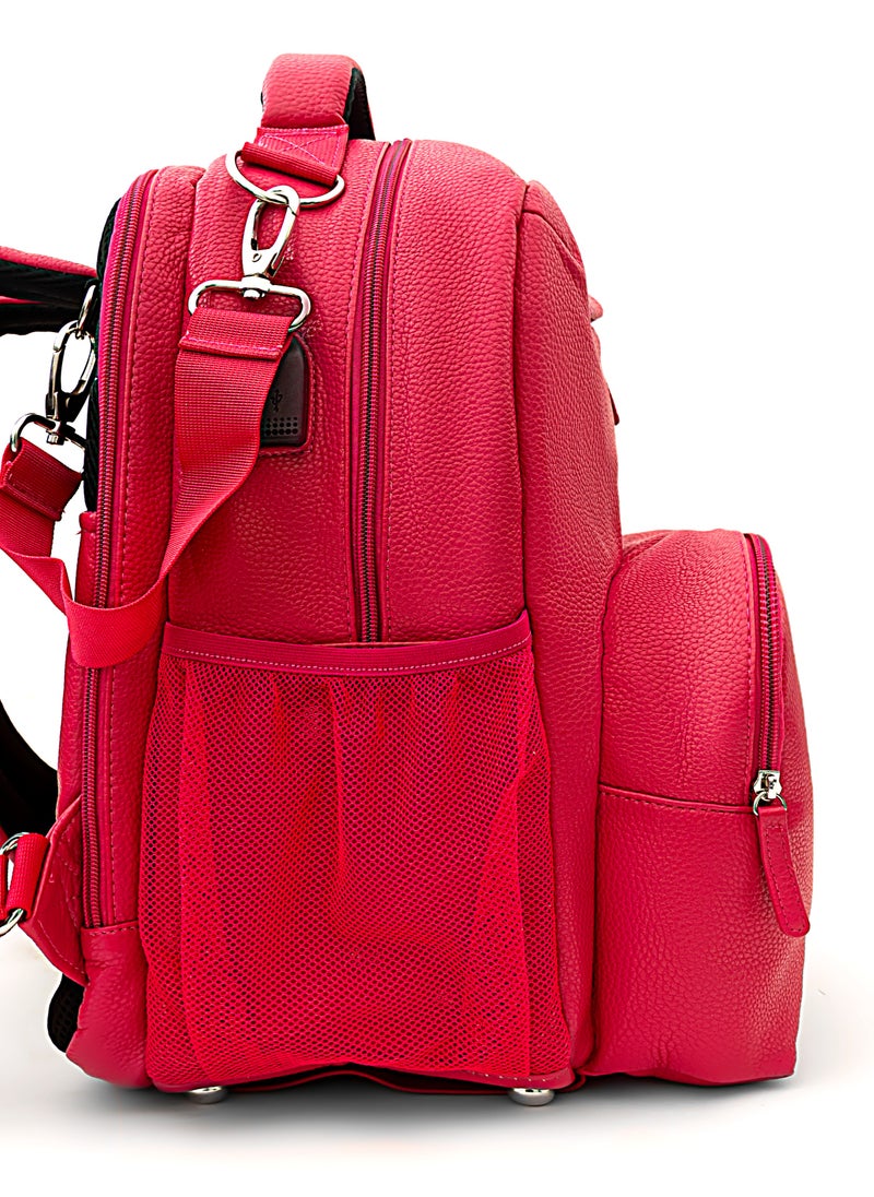 Ergonomic 3-in-1 Diaper Bag | Hot Pink