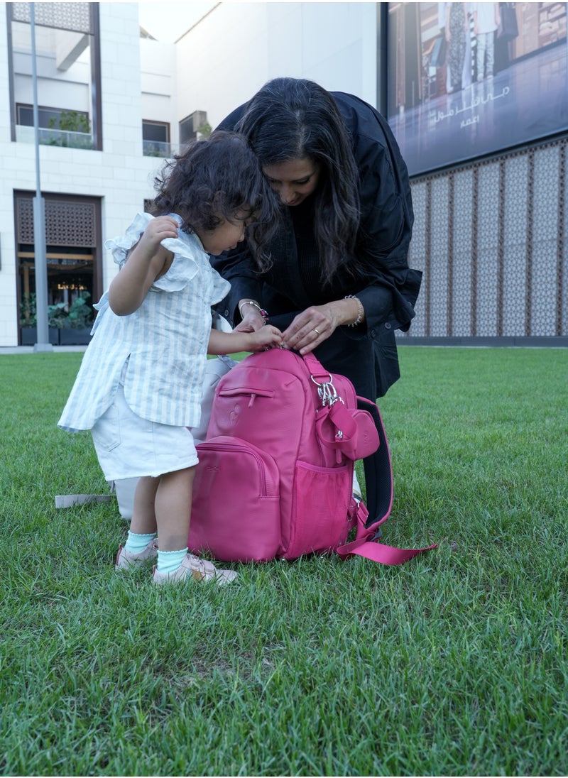 Ergonomic 3-in-1 Diaper Bag | Hot Pink