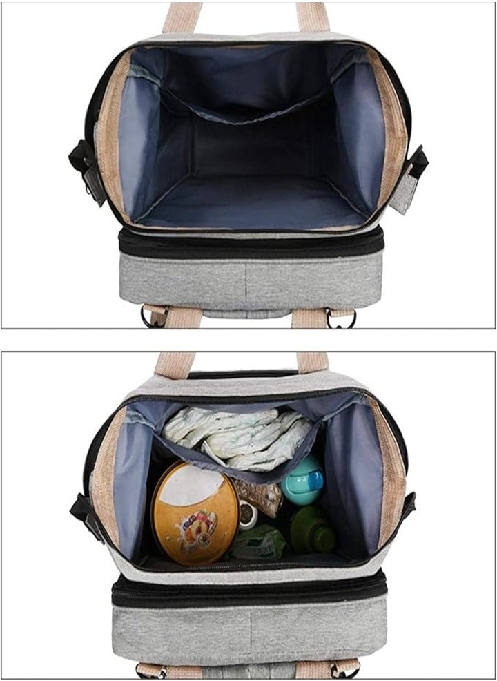 4 in 1 Diaper Bag, Multifunctional Portable, Diaper Changing Station, Mommy Bag, Baby Backpack, Convertible Lightweight Baby, Diaper Bag Crib