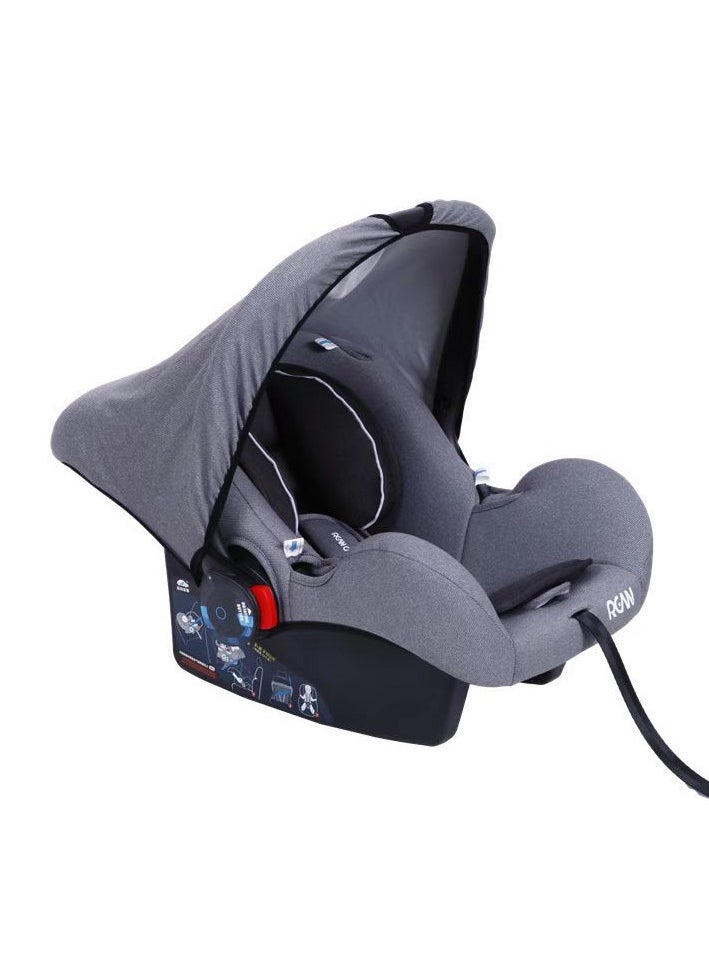 Infant carrier-style child safety seat for cars, newborn baby sleeping basket, portable car cradle, meeting ECE R44 standards.