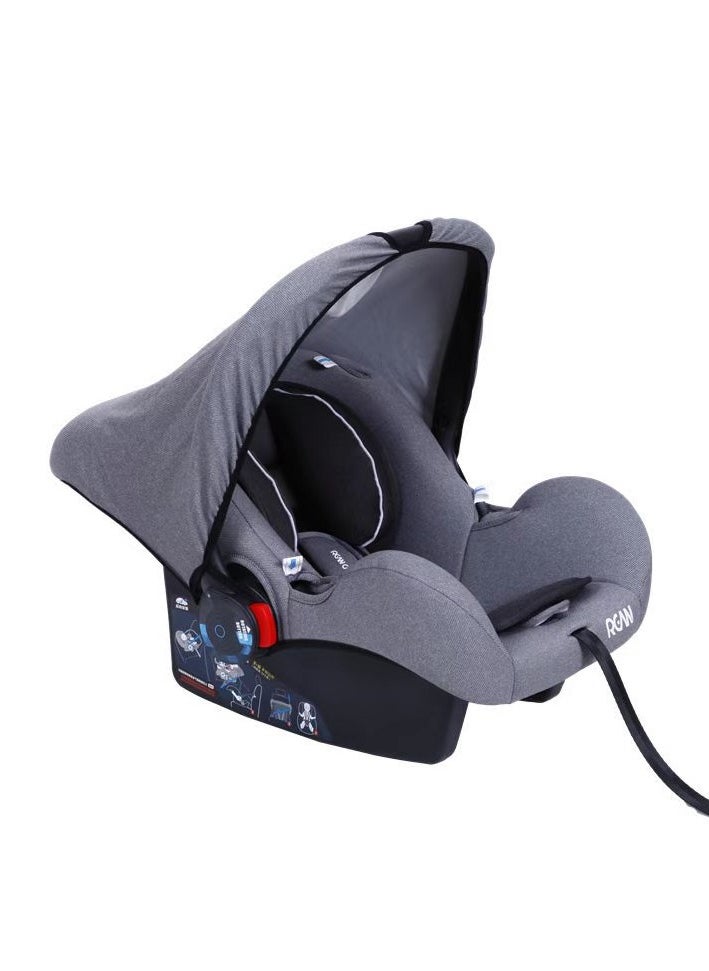 Infant carrier-style child safety seat for cars, newborn baby sleeping basket, portable car cradle, meeting ECE R44 standards.