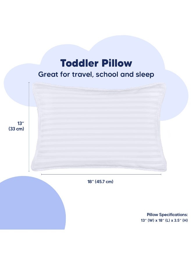 Toddler Baby Pillow Sleeping Cotton Blend Shell with Polyester Filling for Home and Hotel Room, Pack of 2