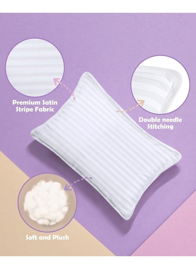 Toddler Baby Pillow Sleeping Cotton Blend Shell with Polyester Filling for Home and Hotel Room, Pack of 2