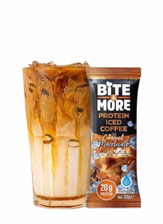 BITE & MORE PROTEIN ICED COFFEE,CARAMEL MACCHIATO FLAVOUR 33G*10