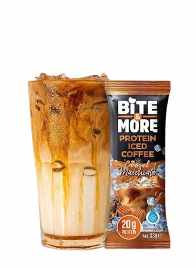 BITE & MORE PROTEIN ICED COFFEE,CARAMEL MACCHIATO FLAVOUR 33G*10