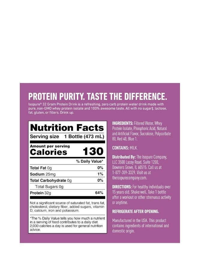 Protein Zero Carb Ready To Drink Grape Forest 473 Ml Pack Of 12
