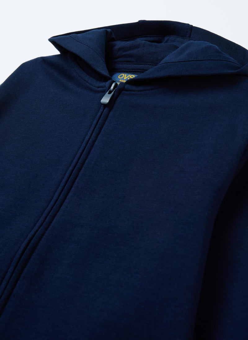 Full-zip sweatshirt in French terry with hood