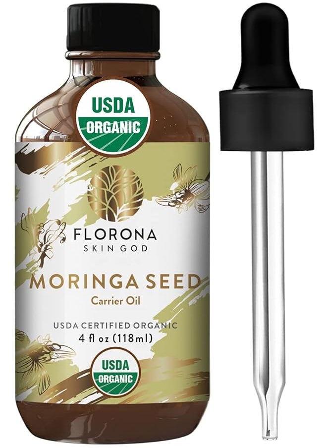 Florona Moringa Oil USDA Organic  4 fl oz for Hair Face  Skin Care