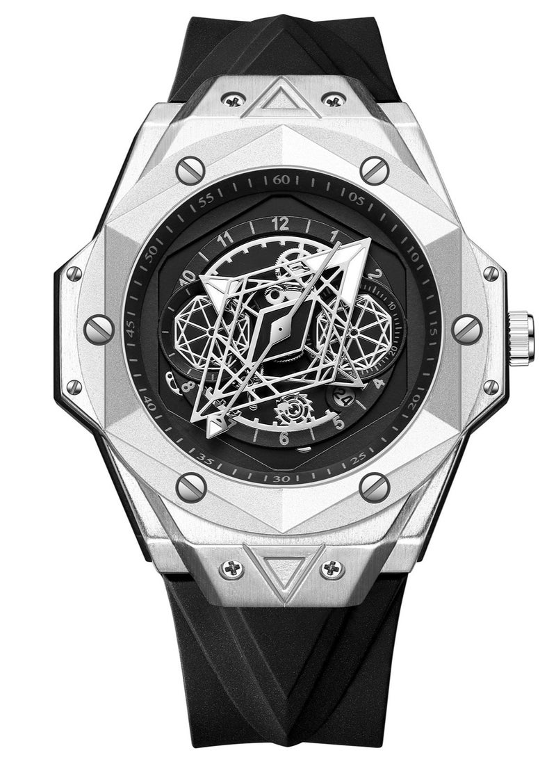 Men's Skeleton Three-dimensional Luminous Waterproof Quartz Watch