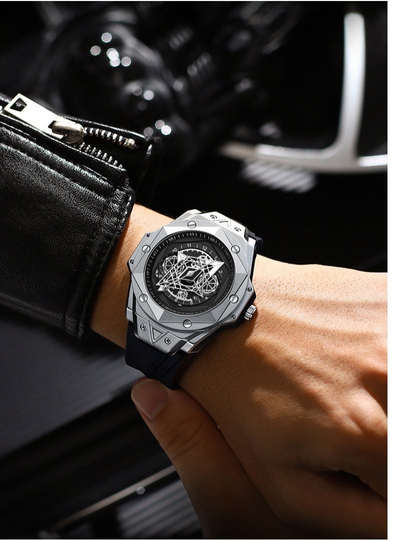 Men's Skeleton Three-dimensional Luminous Waterproof Quartz Watch