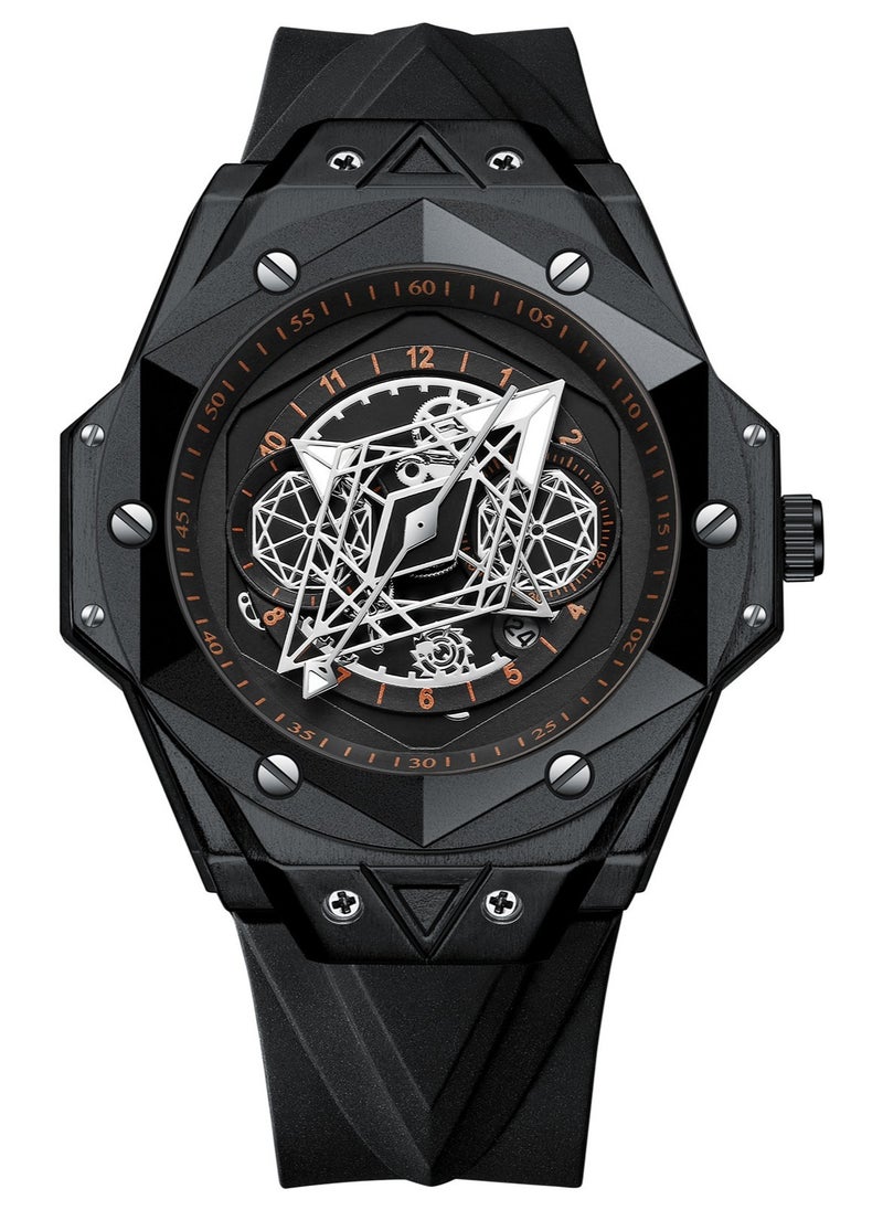 Men's Skeleton Three-dimensional Luminous Waterproof Quartz Watch