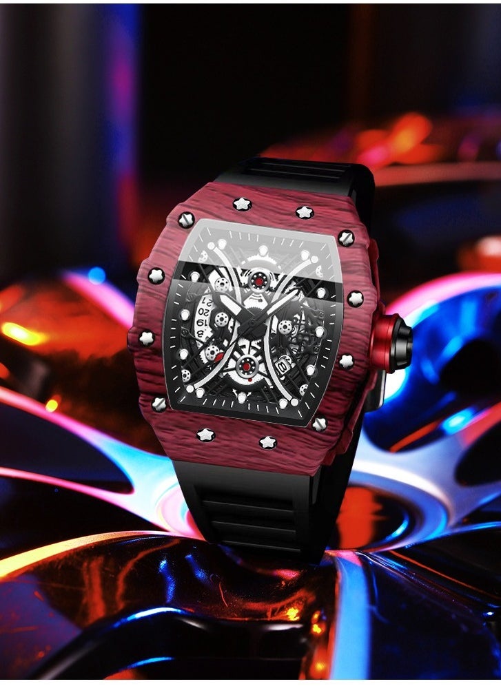 Men's Sports Hollow Three-Dimensional Luminous Waterproof Quartz Watch