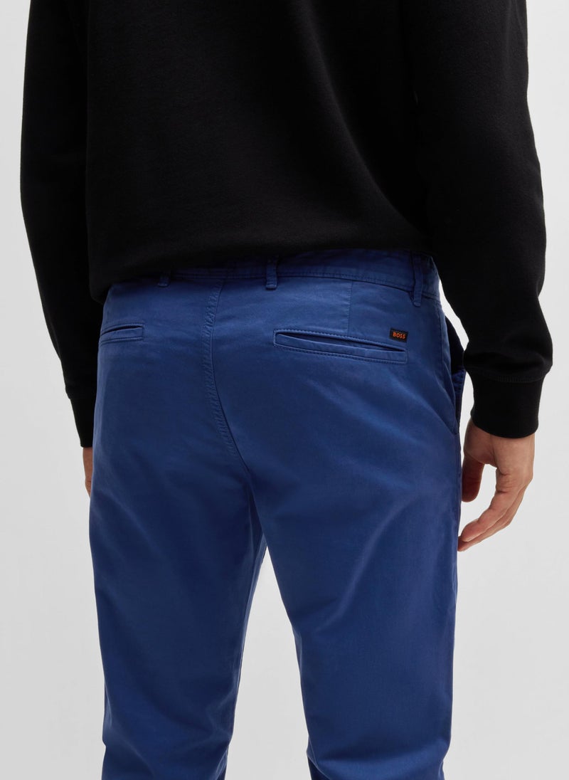 Slim-fit chinos in stretch-cotton satin