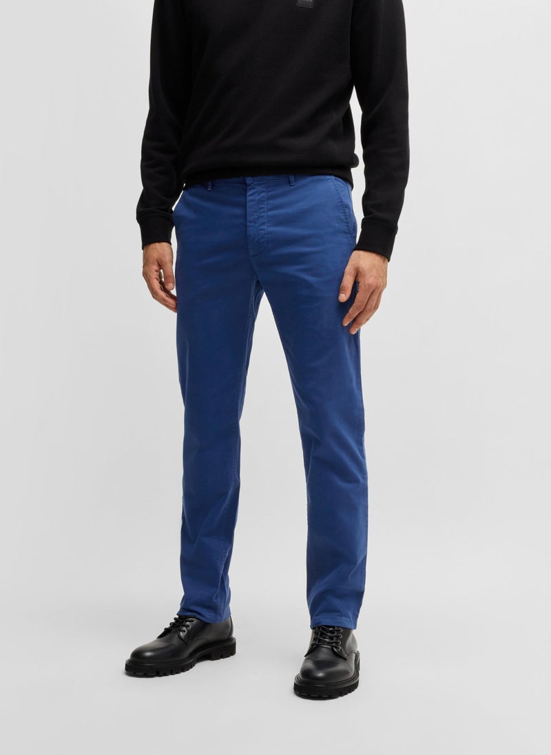 Slim-fit chinos in stretch-cotton satin