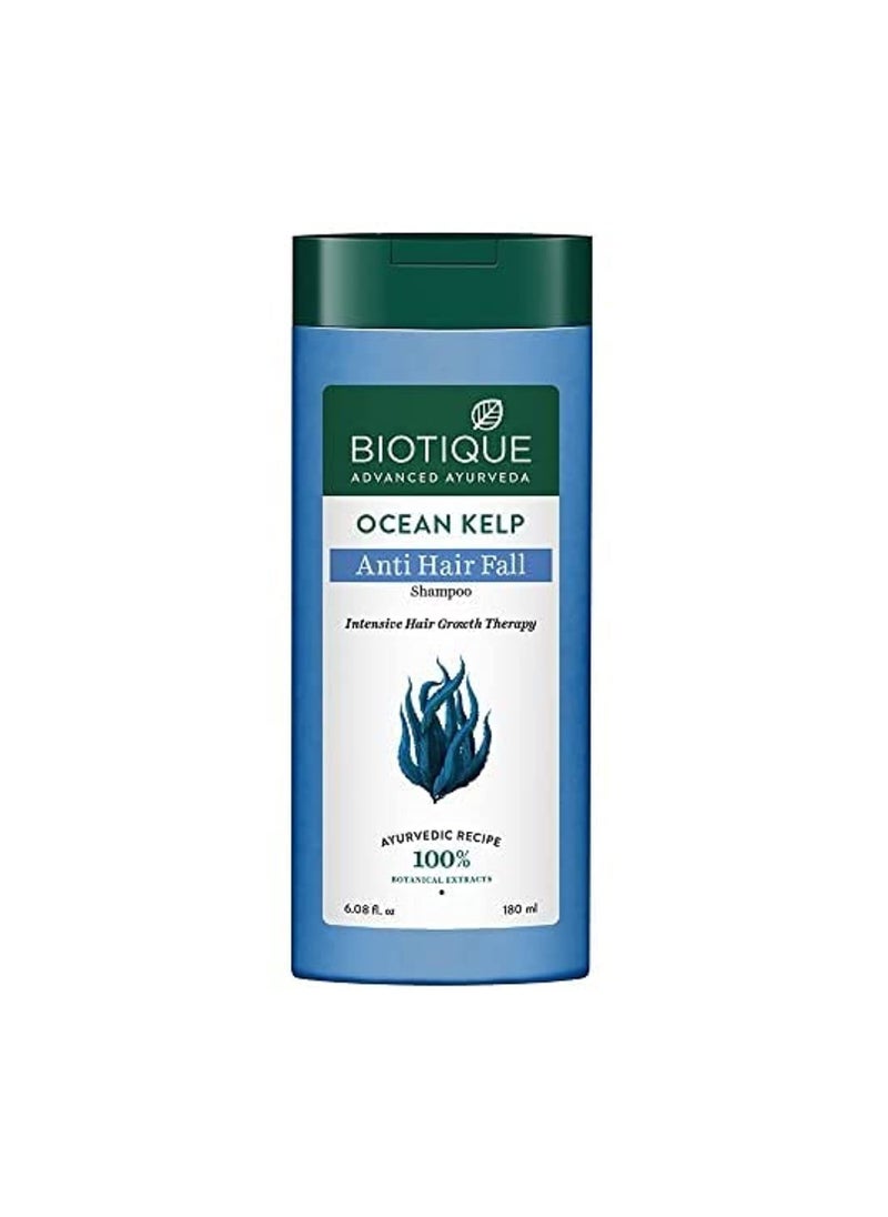 Biotique Ocean Kelp Anti Hairfall Shampoo | Intensive Hair Growth Therapy| Anti Hairfall Shampoo that Maintains Shine |100% Botanical Extracts | Suitable for All Hair Types |180ml