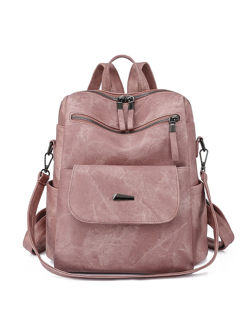 Korean Style Large Capacity Womens Backpack Pink