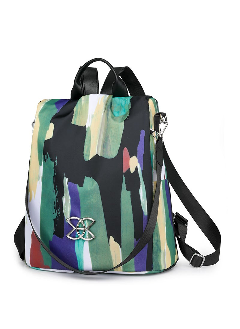 2024 Chic Oxford Womens Backpack Anti-Theft color splash ink