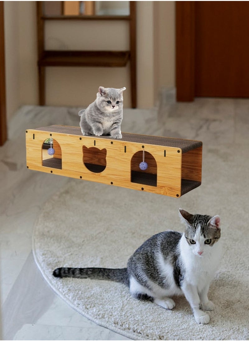 Cat Scratching Board Cat Nest All-in-One Cat Tunnel Corrugated Cardboard Wear-Resistant Does Not Fall off the Chip Vertical Double Layer Cat House Claw Grinding Cat Toys