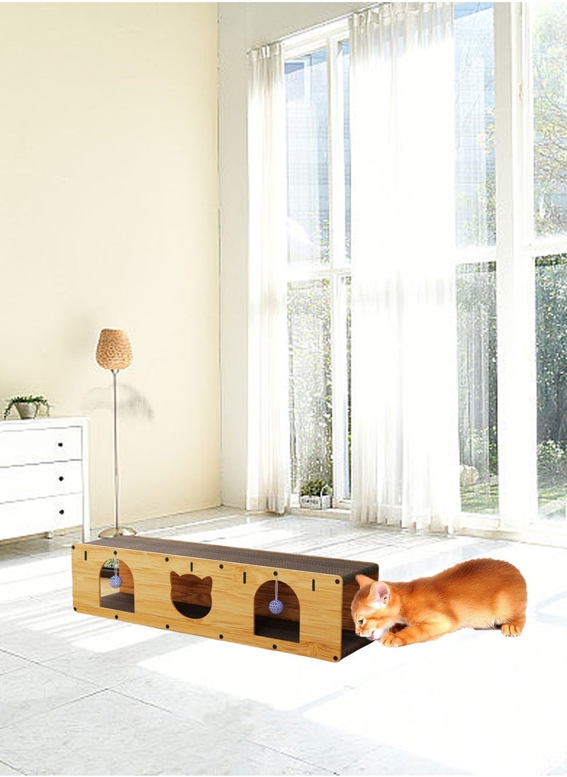 Cat Scratching Board Cat Nest All-in-One Cat Tunnel Corrugated Cardboard Wear-Resistant Does Not Fall off the Chip Vertical Double Layer Cat House Claw Grinding Cat Toys