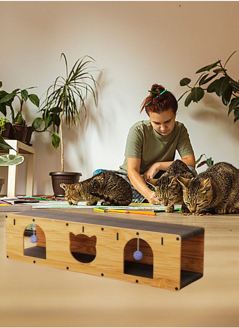 Cat Scratching Board Cat Nest All-in-One Cat Tunnel Corrugated Cardboard Wear-Resistant Does Not Fall off the Chip Vertical Double Layer Cat House Claw Grinding Cat Toys