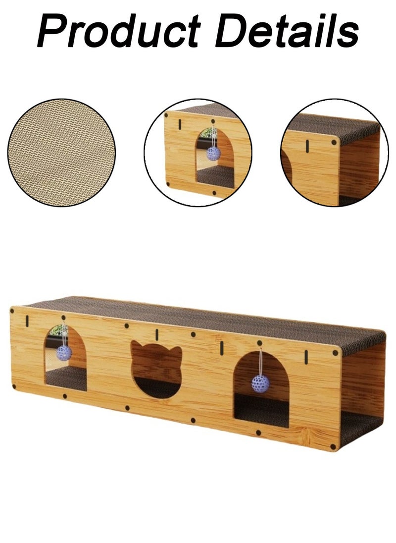 Cat Scratching Board Cat Nest All-in-One Cat Tunnel Corrugated Cardboard Wear-Resistant Does Not Fall off the Chip Vertical Double Layer Cat House Claw Grinding Cat Toys