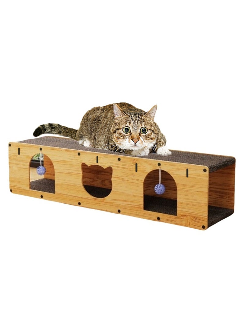 Cat Scratching Board Cat Nest All-in-One Cat Tunnel Corrugated Cardboard Wear-Resistant Does Not Fall off the Chip Vertical Double Layer Cat House Claw Grinding Cat Toys