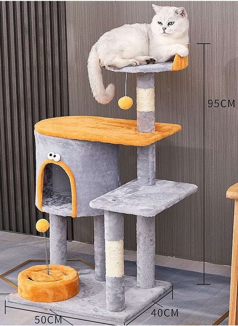 Cat Climbing Frame, Cat Tree Toys Cat House Cat Jumping Platform Claw Scratching Post 50*40*90cm