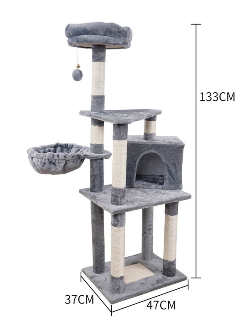Cat Climbing Frame Cat Tree Toys Cat House Cat Jumping Platform Claw Scratching Post 37*47*133cm