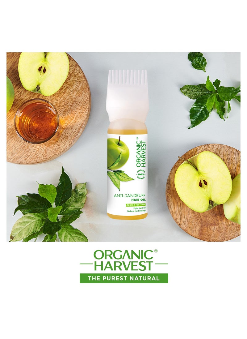 Organic Harvest Anti Dandruff Hair Oil with Tea Tree and Apple, For Women & Men | For All Hair Types | Free from Chemicals, Mineral Oils, Alcohol – 150ml