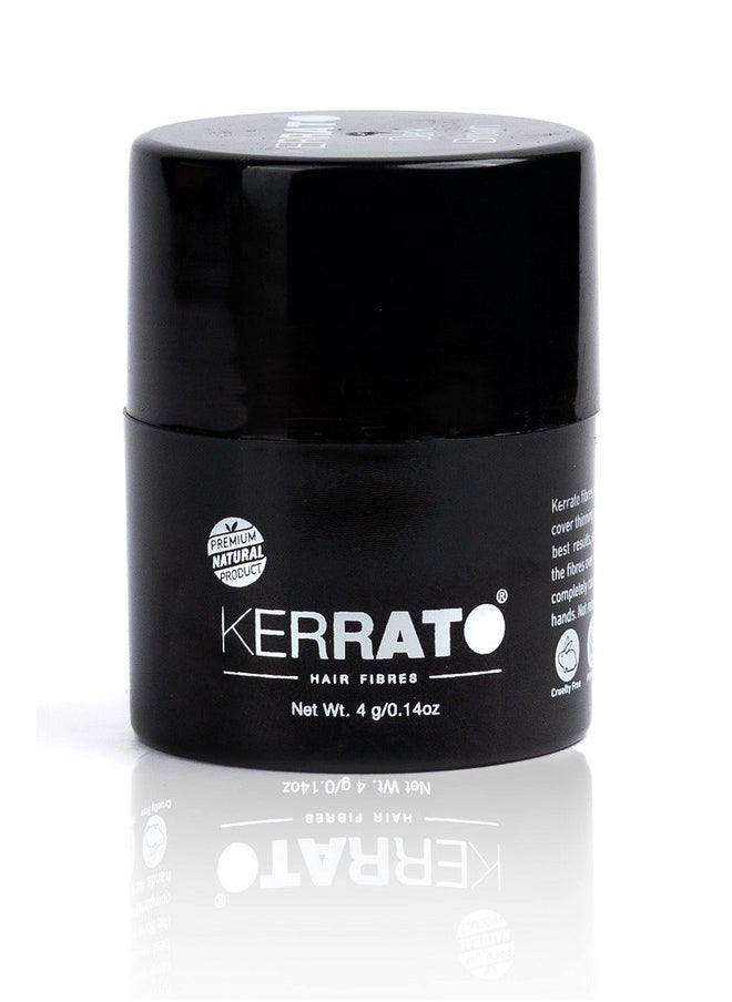 Kerrato Hair Fibres for Thinning Hair (JET BLACK) Natural - 4g - Conceals Hair Loss in 10 seconds - Natural Hair Thickener & Fibers for Thin Hair for Men & Women