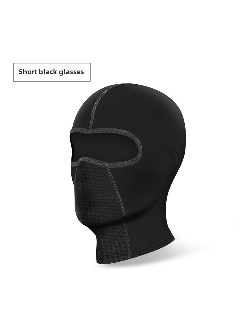 Breathable Ice Silk Motorcycle Balaclava Summer UV ProtectionIce silk short black [with glasses hole]] Ice silk short black [with glasses hole]]