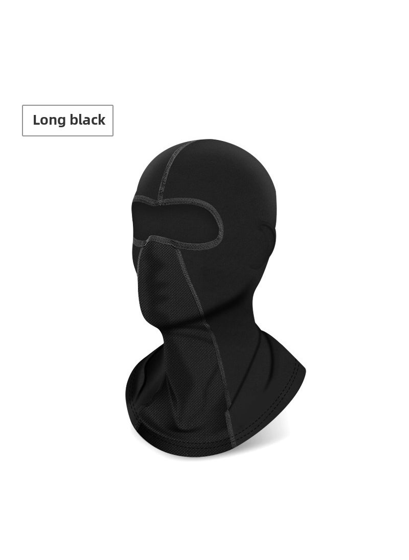 Breathable Ice Silk Motorcycle Balaclava Summer UV ProtectionIce silk long black [no eye hole]] Ice silk long black [no eye hole]]