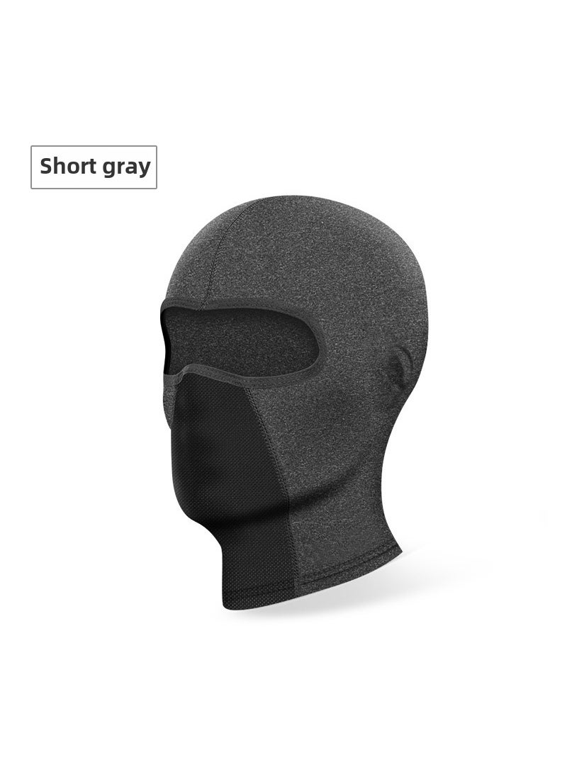 Breathable Ice Silk Motorcycle Balaclava Summer UV ProtectionIce silk short gray [no glasses hole]] Ice silk short gray [no glasses hole]]