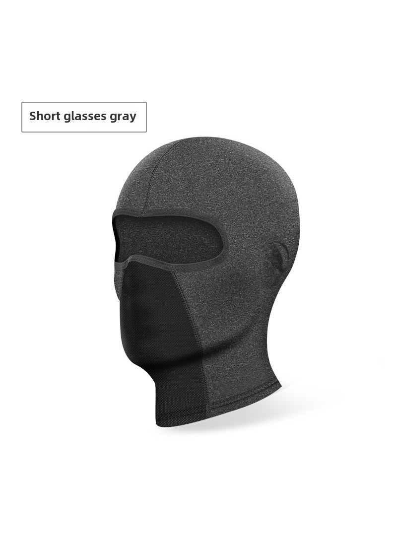 Breathable Ice Silk Motorcycle Balaclava Summer UV ProtectionIce silk short gray [with glasses hole]] Ice silk short gray [with glasses hole]]