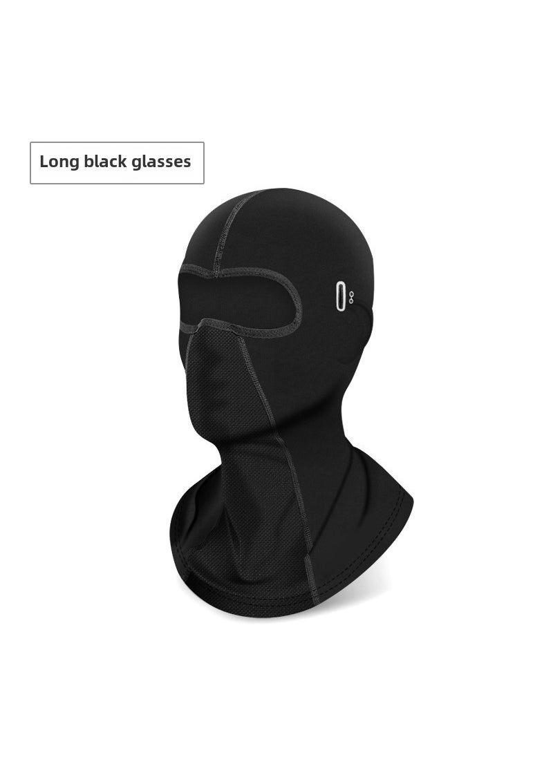 Breathable Ice Silk Motorcycle Balaclava Summer UV ProtectionIce silk long black [with glasses hole]] Ice silk long black [with glasses hole]]