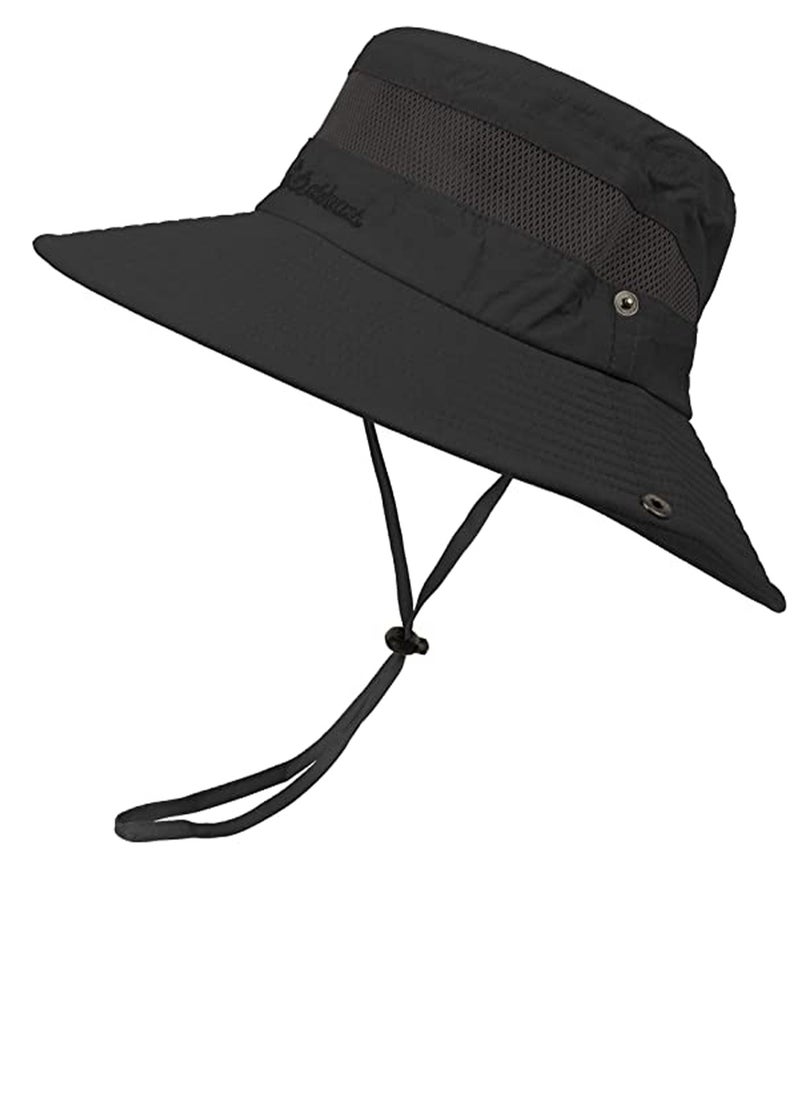 Fishing Hats for Men Women Wide Brim Mens Summer Sun Hats Bucket Cap Outdoor Black 1 Top