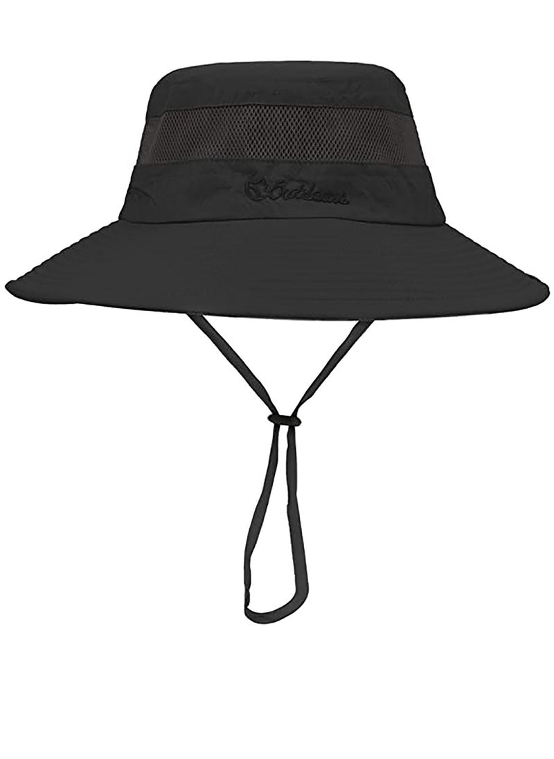 Fishing Hats for Men Women Wide Brim Mens Summer Sun Hats Bucket Cap Outdoor Black 1 Top