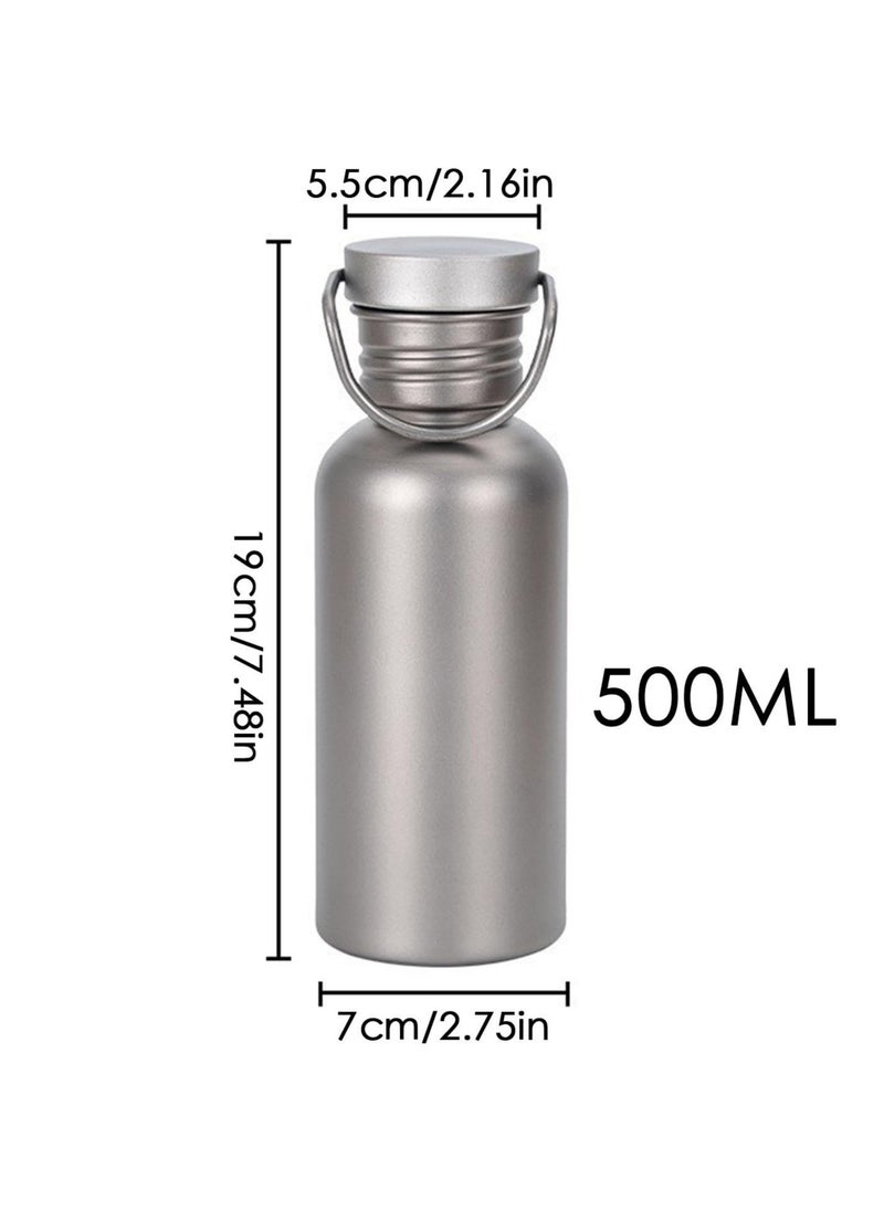 500ML Hangable Sealed and watertight pure titanium water bottle for camping climbing outdoor sports