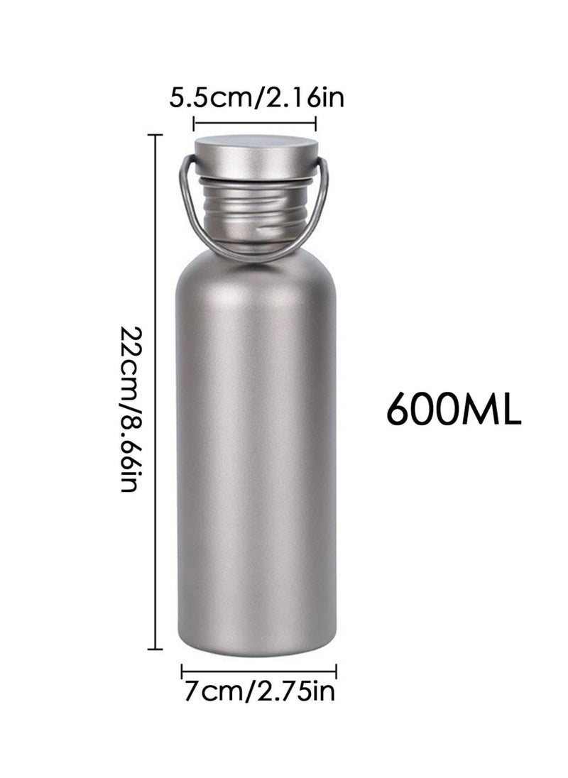 600ML Hangable Sealed and watertight pure titanium water bottle for camping climbing outdoor sports