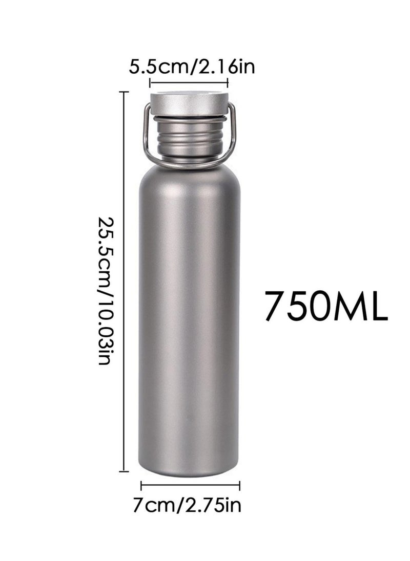 750ML Hangable Sealed and watertight pure titanium water bottle for camping climbing outdoor sports