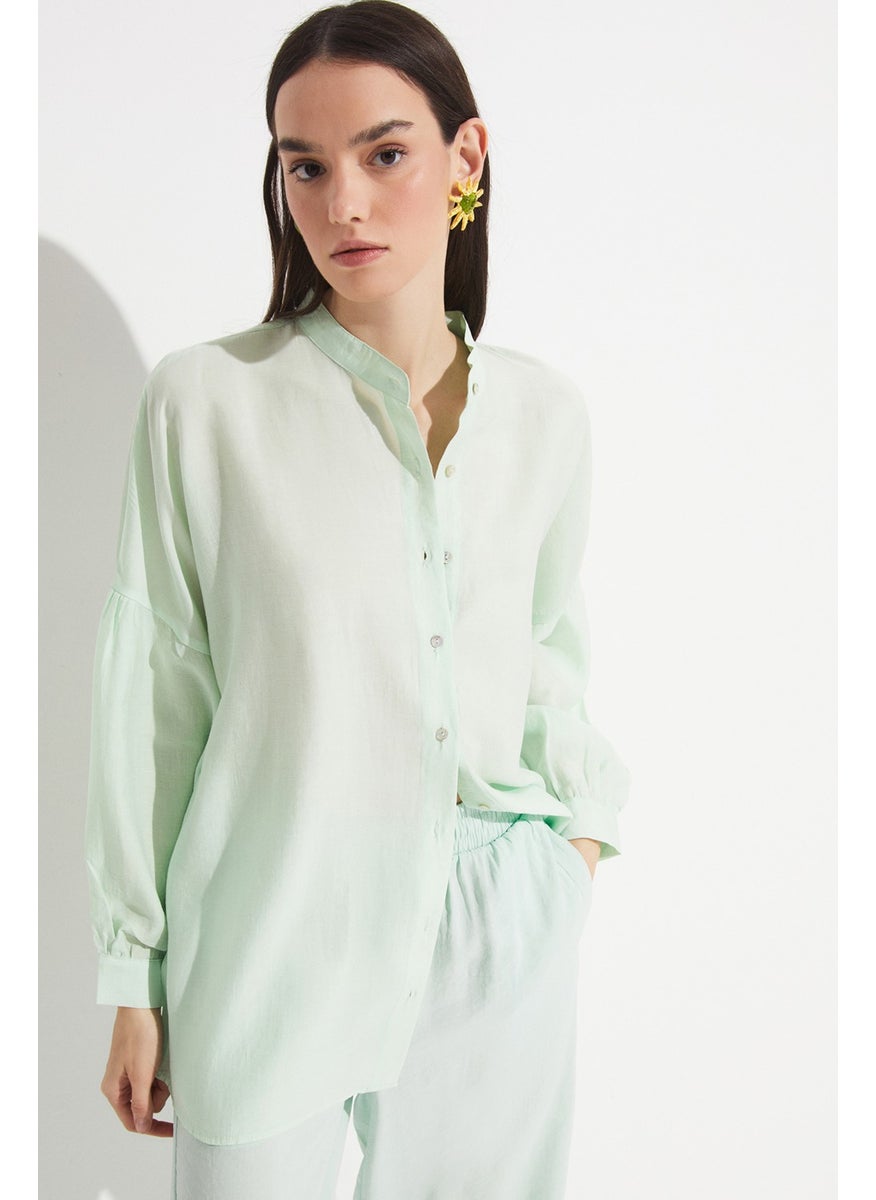 Exclusive Modal Blended Mandarin Collar Shirt