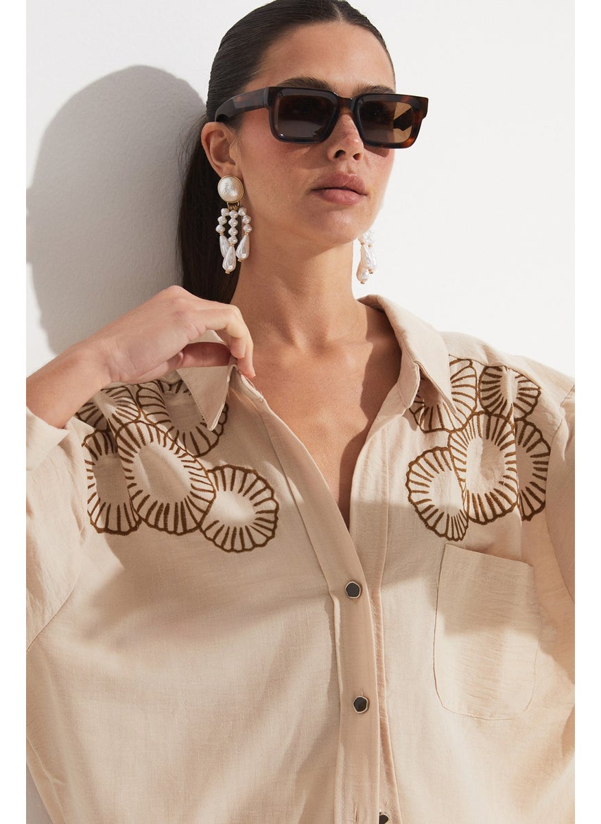 Embroidered Detailed Loose Cut Shirt