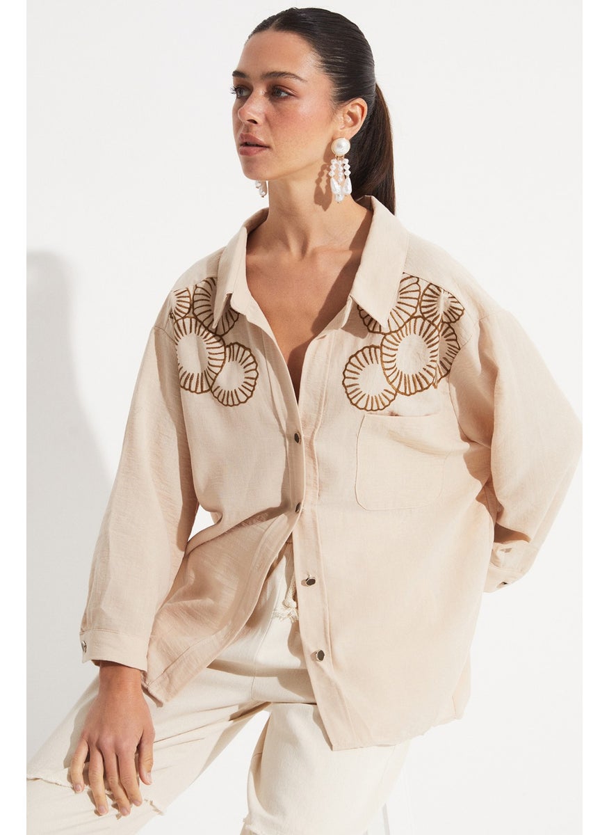 Embroidered Detailed Loose Cut Shirt