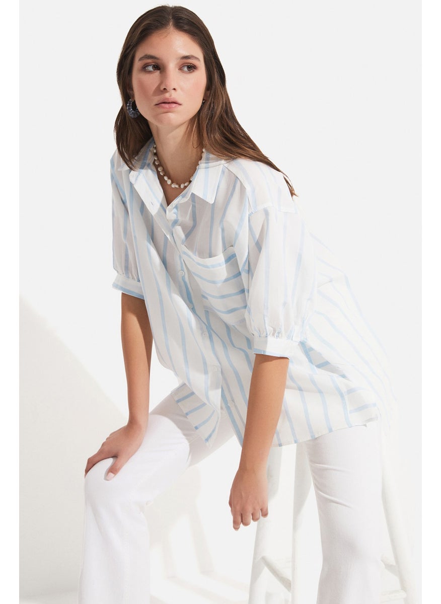 Women's Viscose Blend Striped Shirt