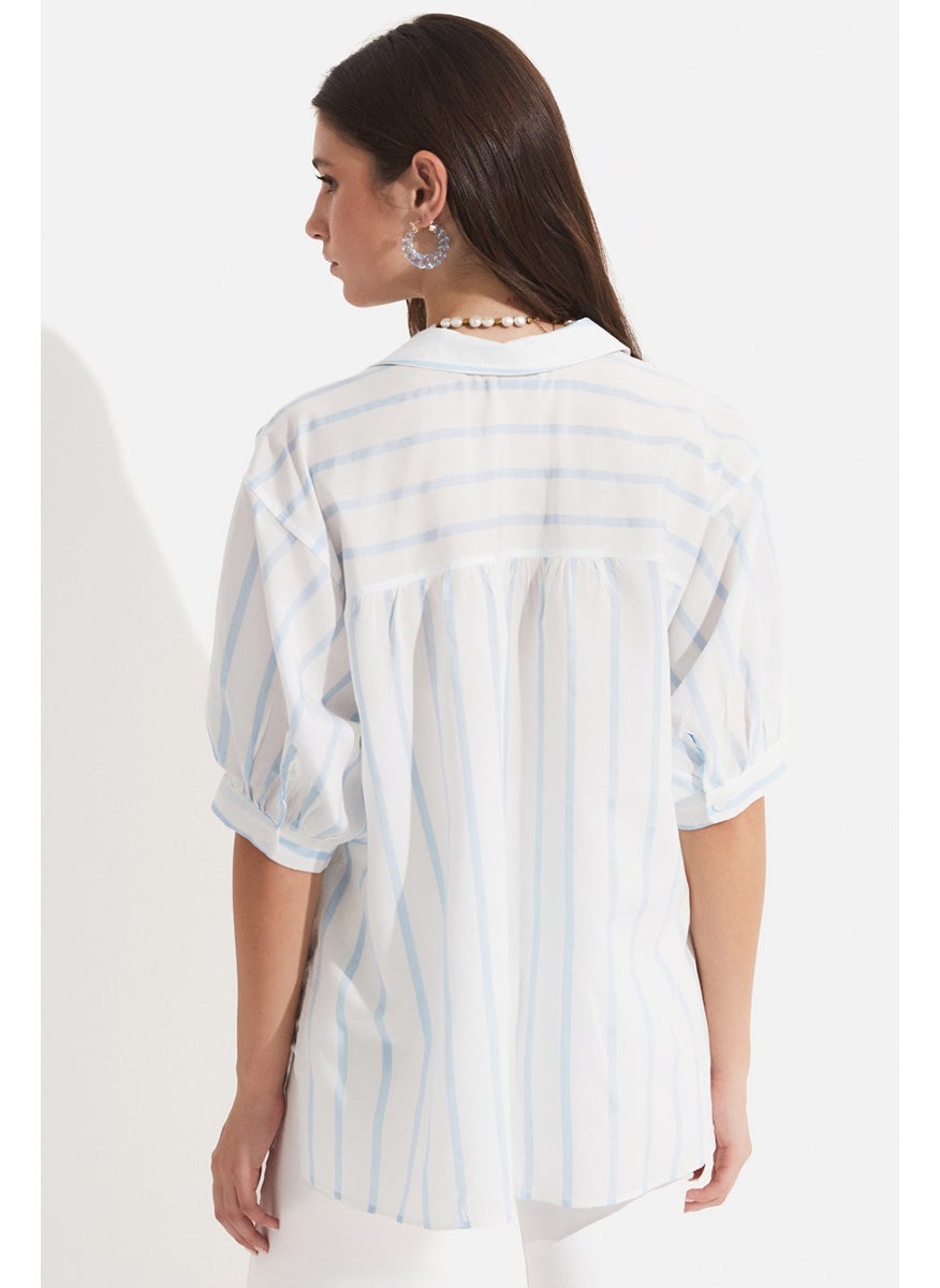 Women's Viscose Blend Striped Shirt