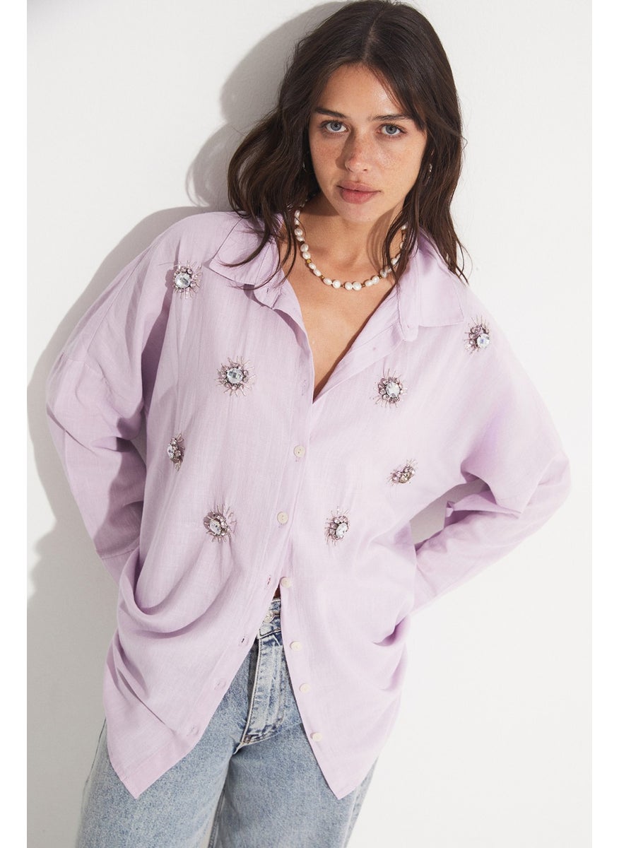 Embroidered Detailed Loose Cut Shirt