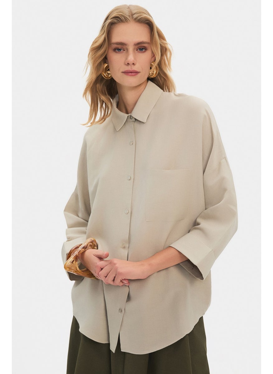 Linen Blend Oversize Shirt