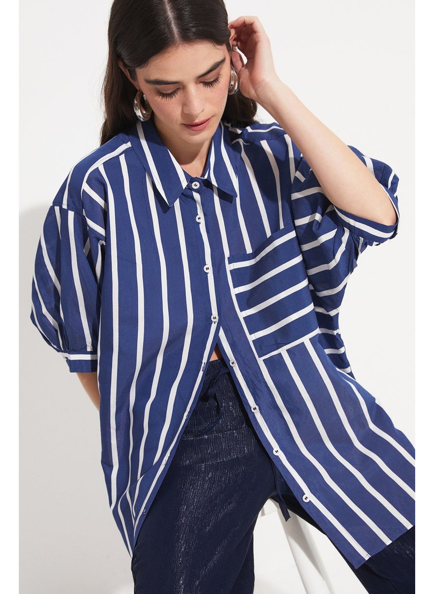 Women's Viscose Blend Striped Shirt